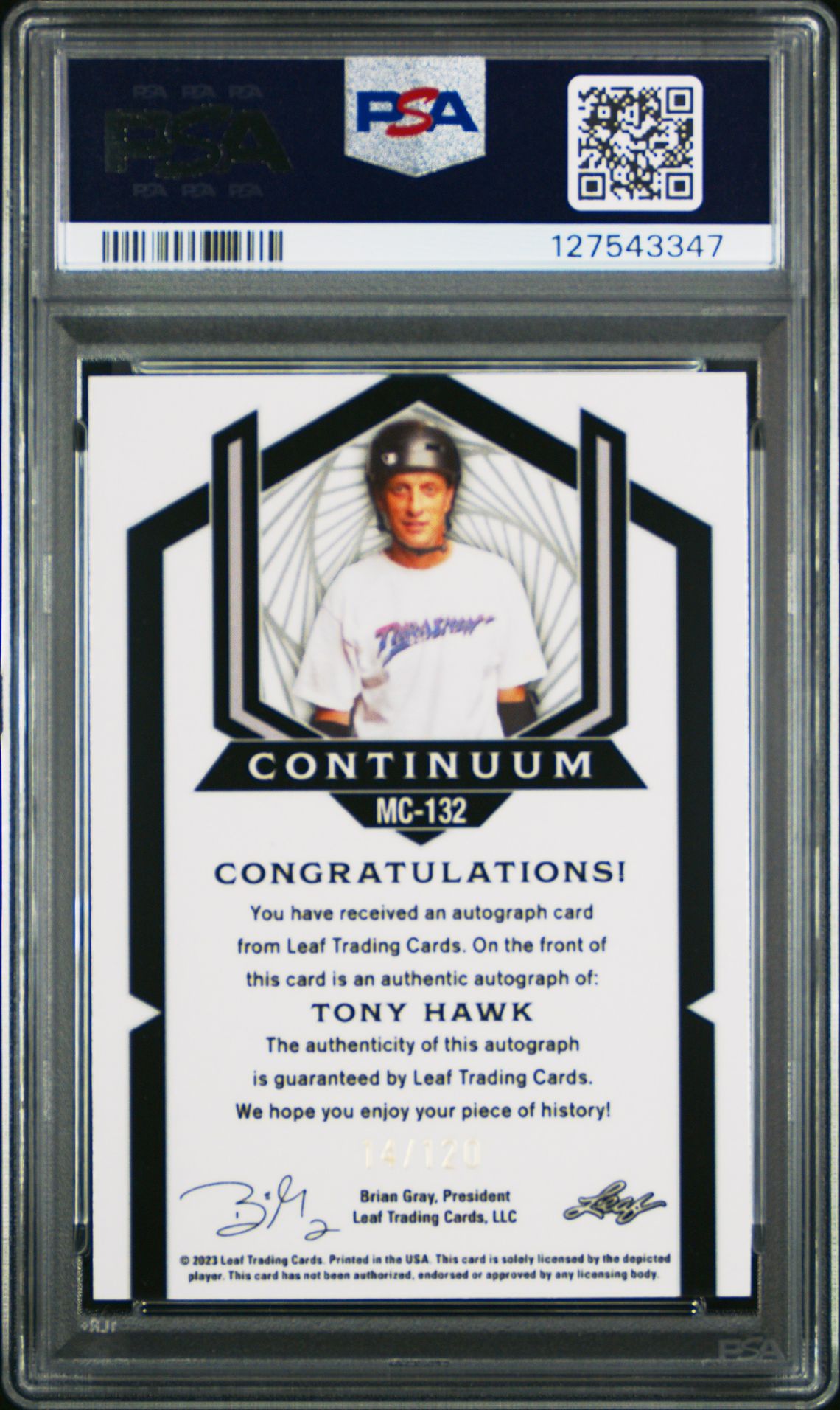 2023 Leaf Metal Continuum Autographs Tony Hawk #Mc132 Nm-Mt 8 back
