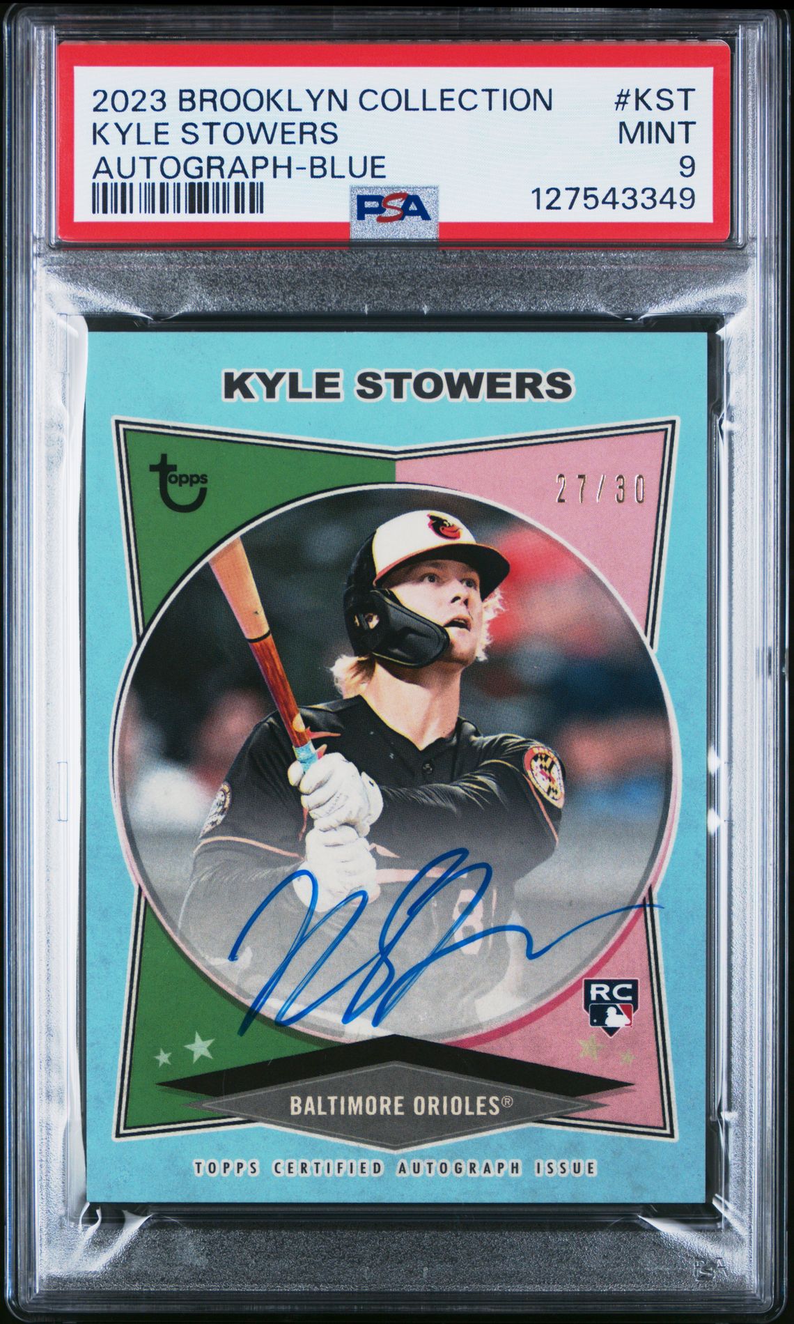 2023 Topps Brooklyn Collection Autograph Kyle Stowers #Kst (Autograph-Blue) Mint 9 front