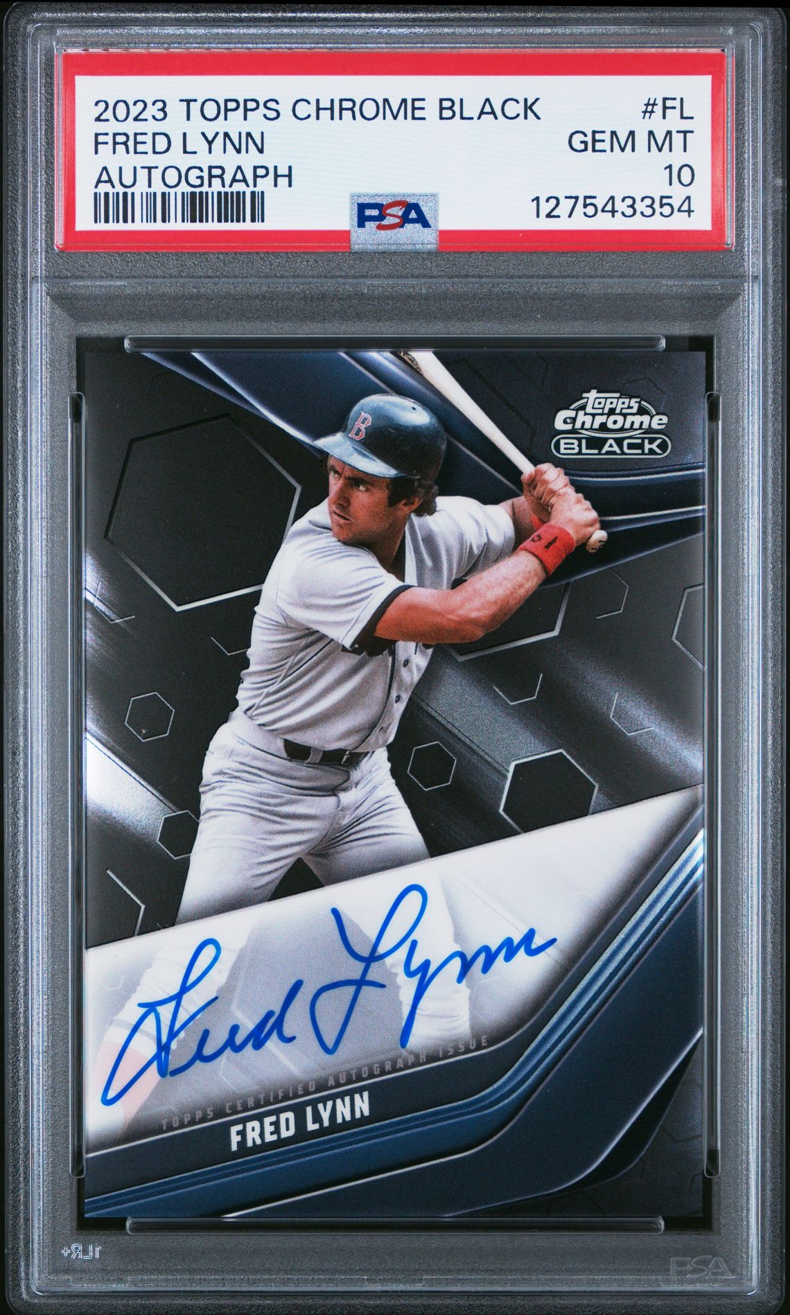 2023 Topps Chrome Black Autographs Fred Lynn #Fl Gem Mt 10 front