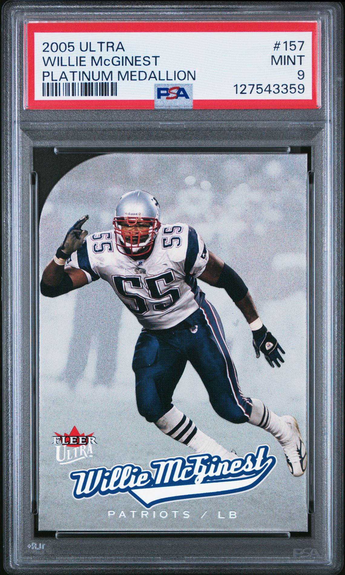 2005 Ultra Willie Mcginest #157 (Platinum Medallion) Mint 9 front