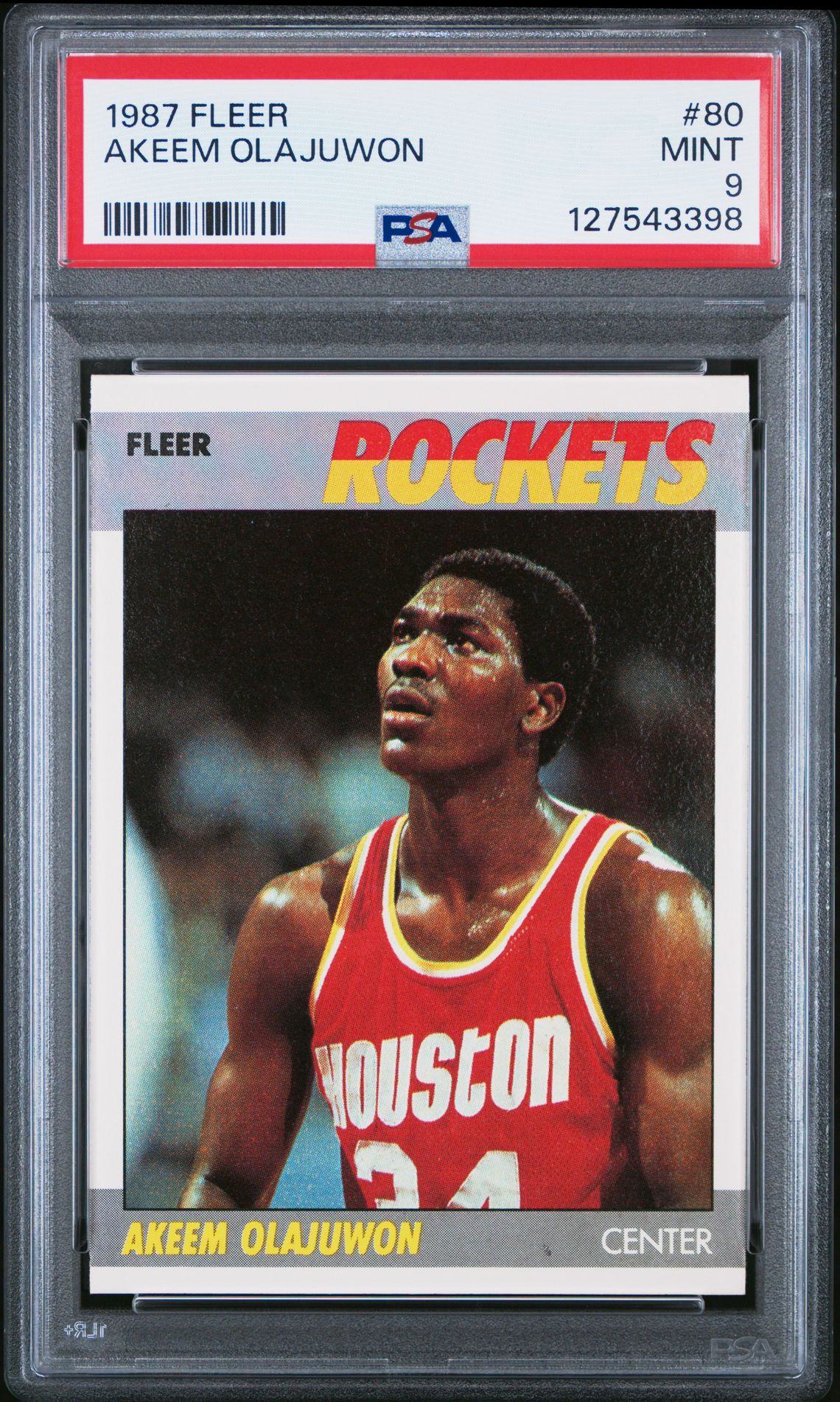 1987 Fleer Akeem Olajuwon #80 Mint 9 front