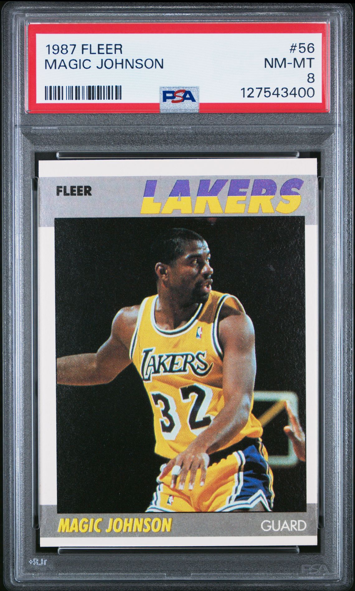 1987 Fleer Magic Johnson #56 Nm-Mt 8 front