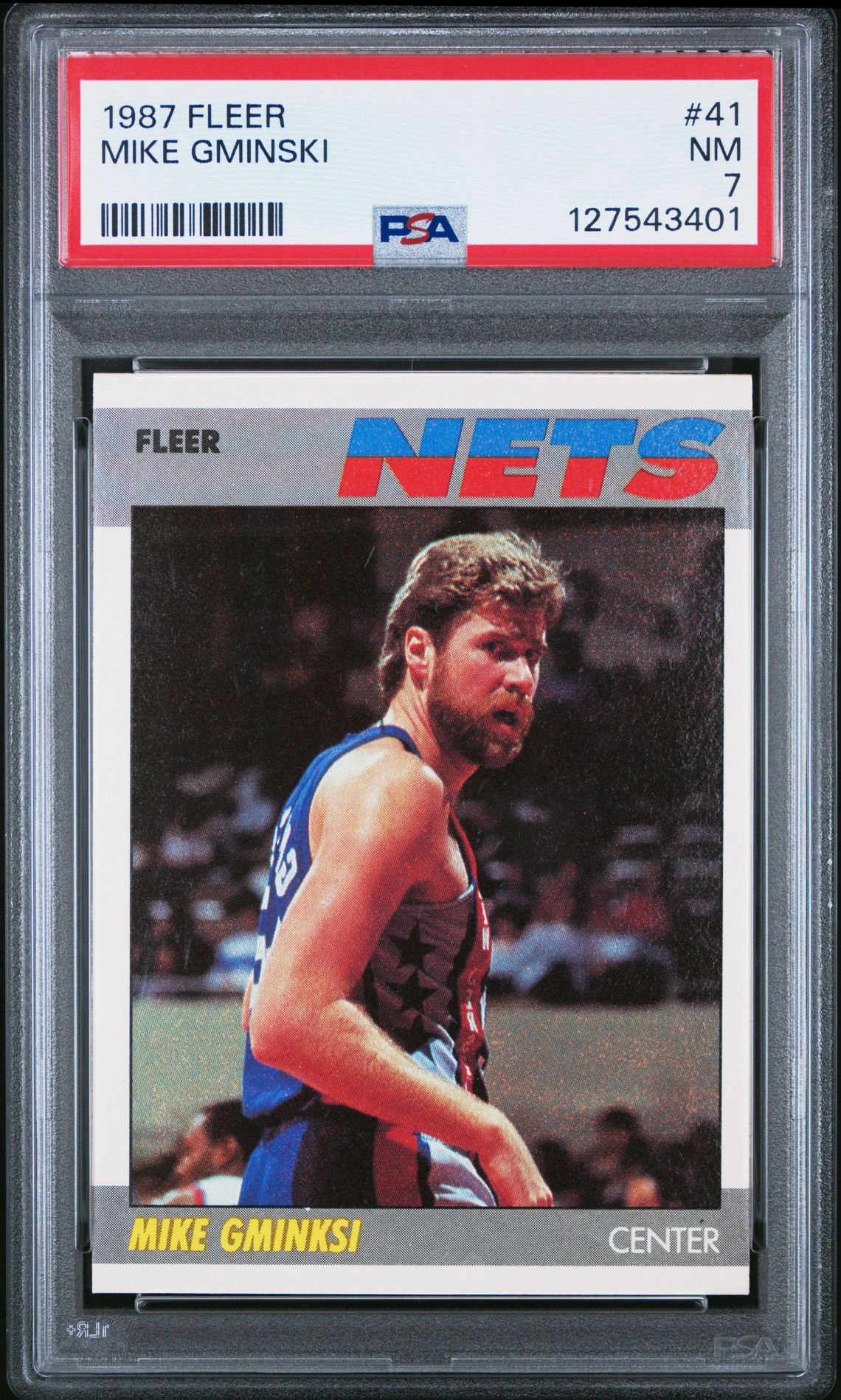 1987 Fleer Mike Gminski #41 Nm 7 front