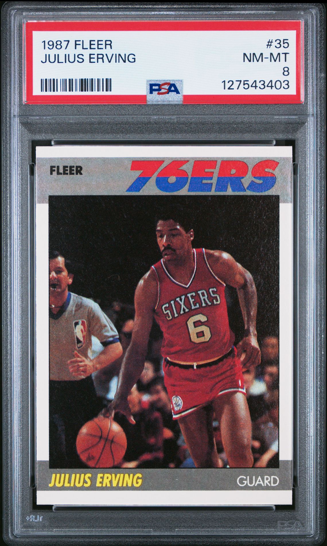 1987 Fleer Julius Erving #35 Nm-Mt 8 front