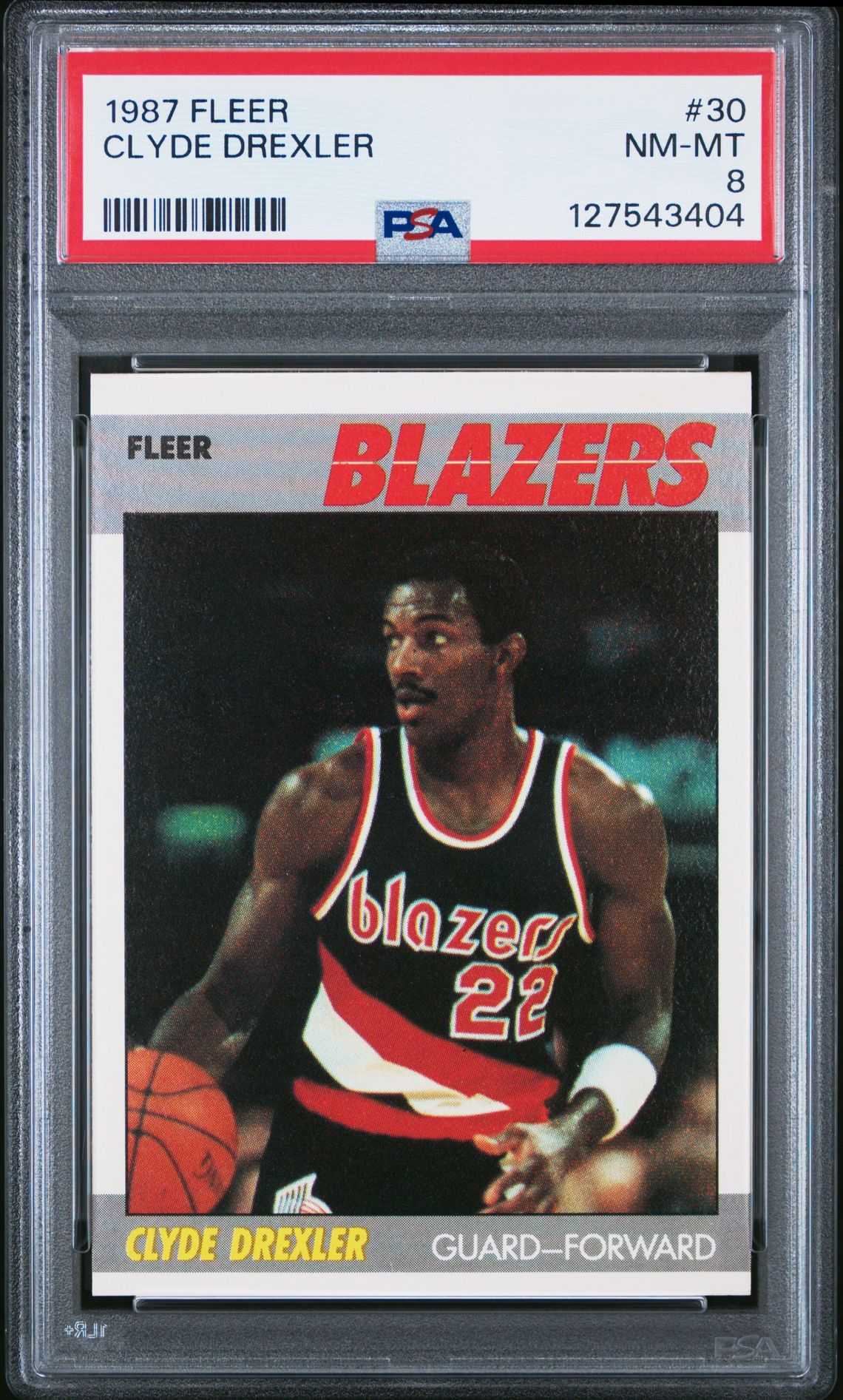 1987 Fleer Clyde Drexler #30 Nm-Mt 8 front