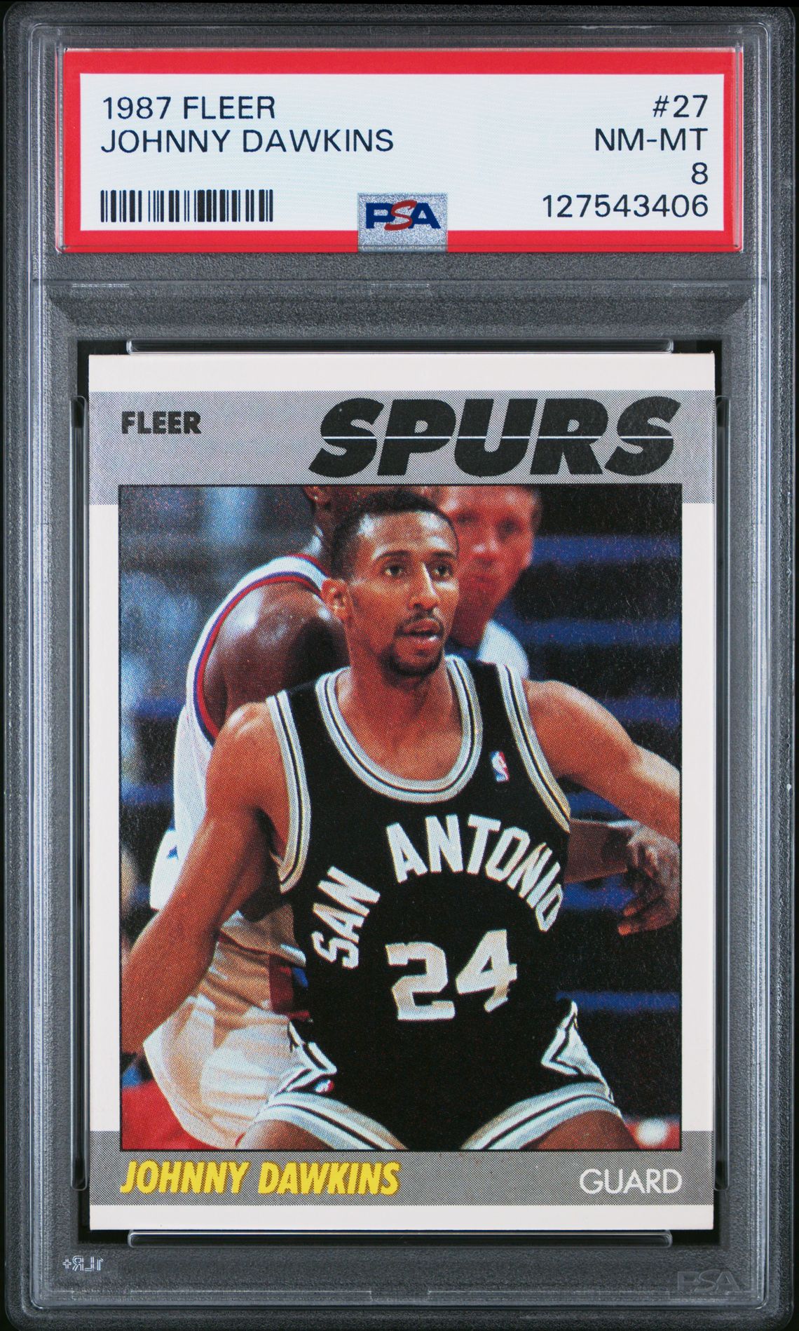 1987 Fleer Johnny Dawkins #27 Nm-Mt 8 front