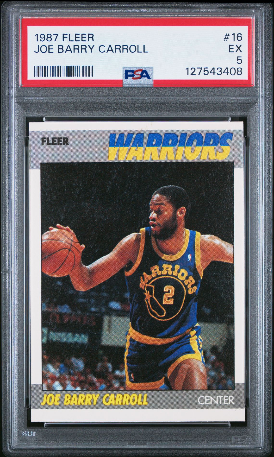 1987 Fleer Joe Barry Carroll #16 Ex 5 front