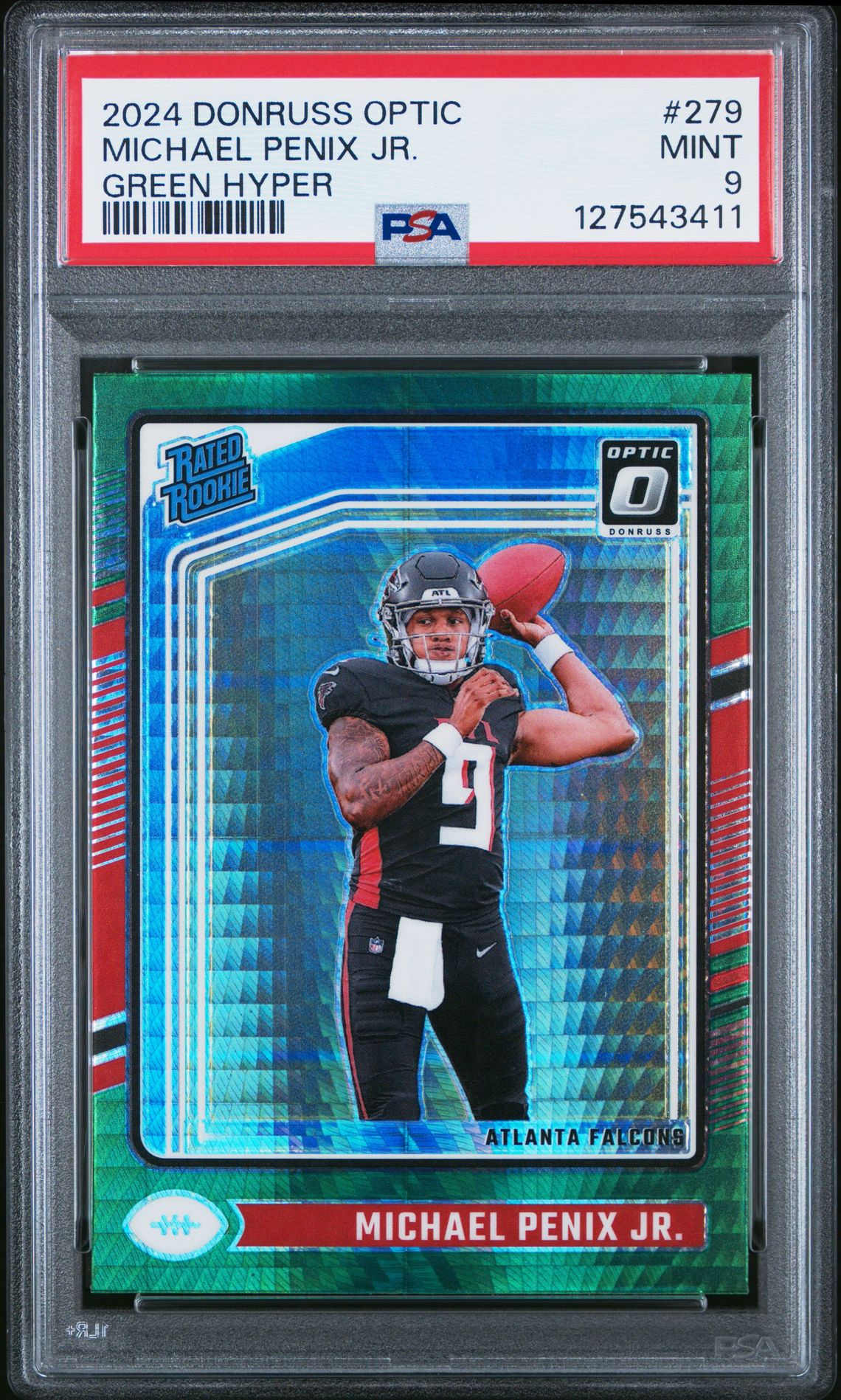 2024 Panini Donruss Optic Michael Penix Jr. #279 (Green Hyper) Mint 9 front