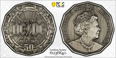 2023 50C AC/DC 50th Anniversary Antiqued SP70