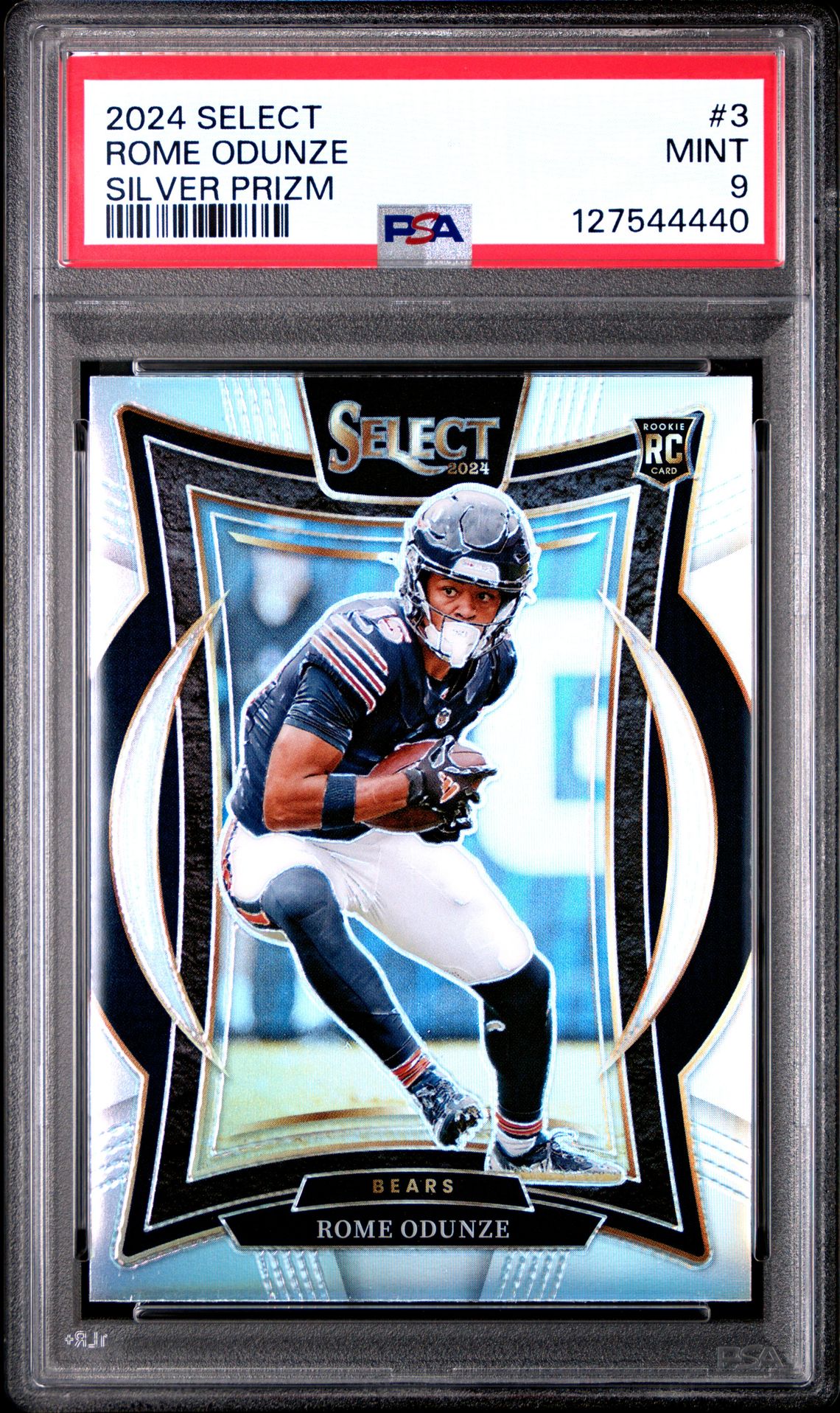 2024 Panini Select Rome Odunze #3 (Silver Prizm) Mint 9 front