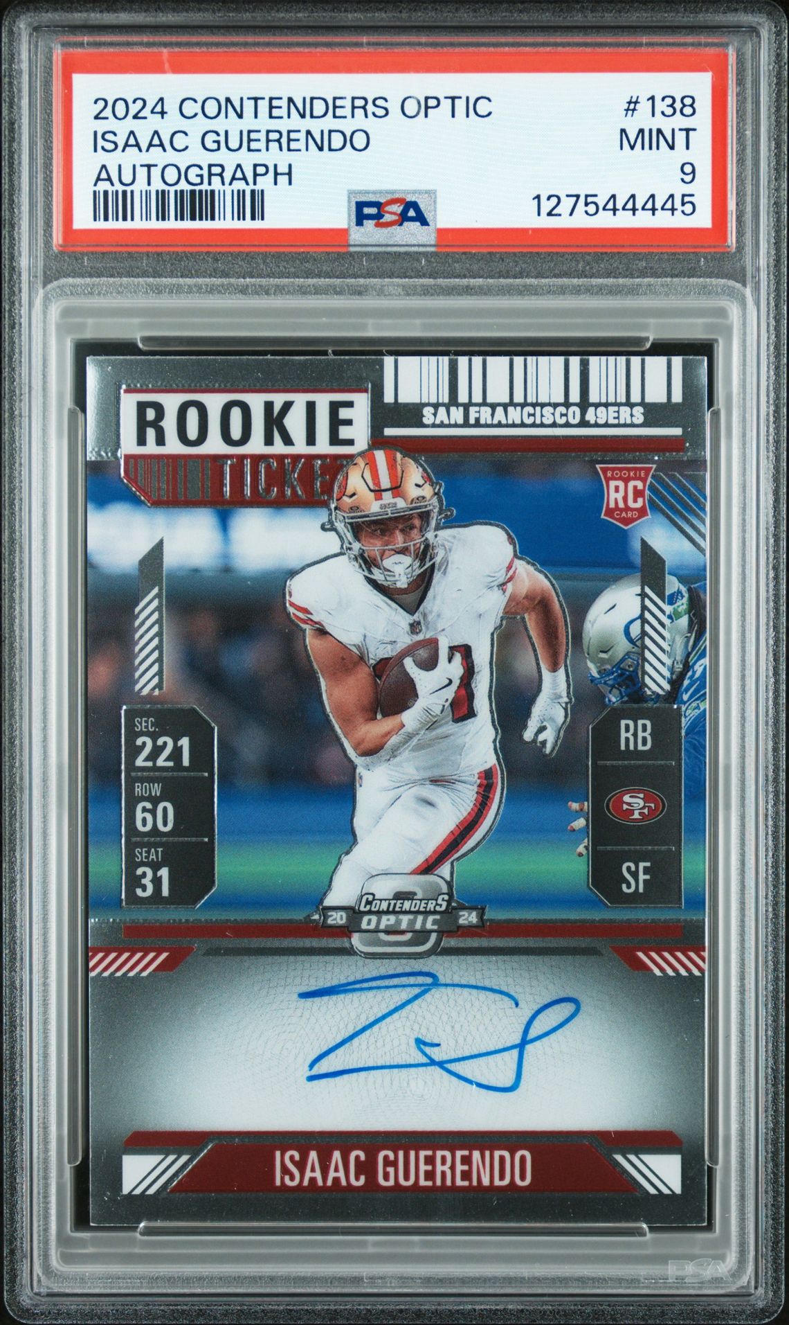 2024 Panini Contenders Optic Isaac Guerendo #138 (Autograph) Mint 9 front