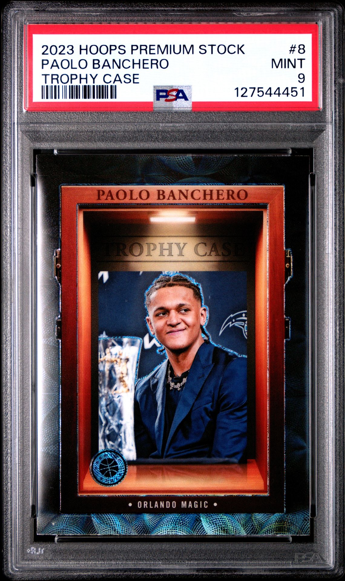 2023 Panini Hoops Premium Stock Trophy Case Paolo Banchero #8 Mint 9 front