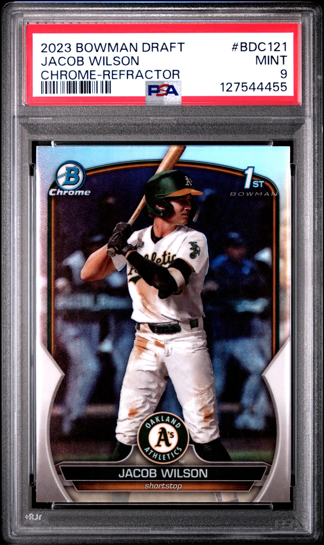 2023 Bowman Draft Jacob Wilson #Bdc121 (Chrome-Refractor) Mint 9 front