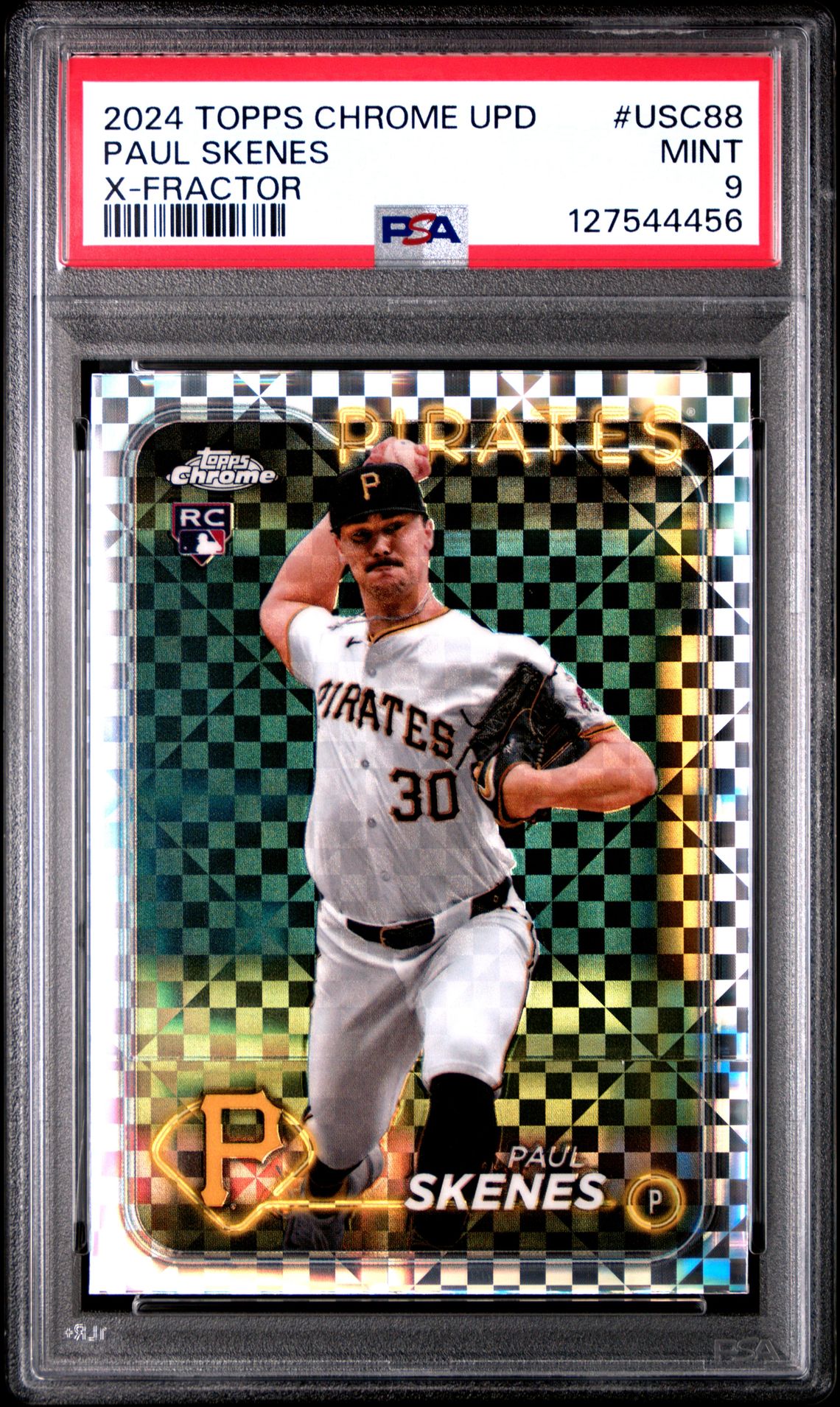 2024 Topps Chrome Update Paul Skenes #Usc88 (X-Fractor) Mint 9 front