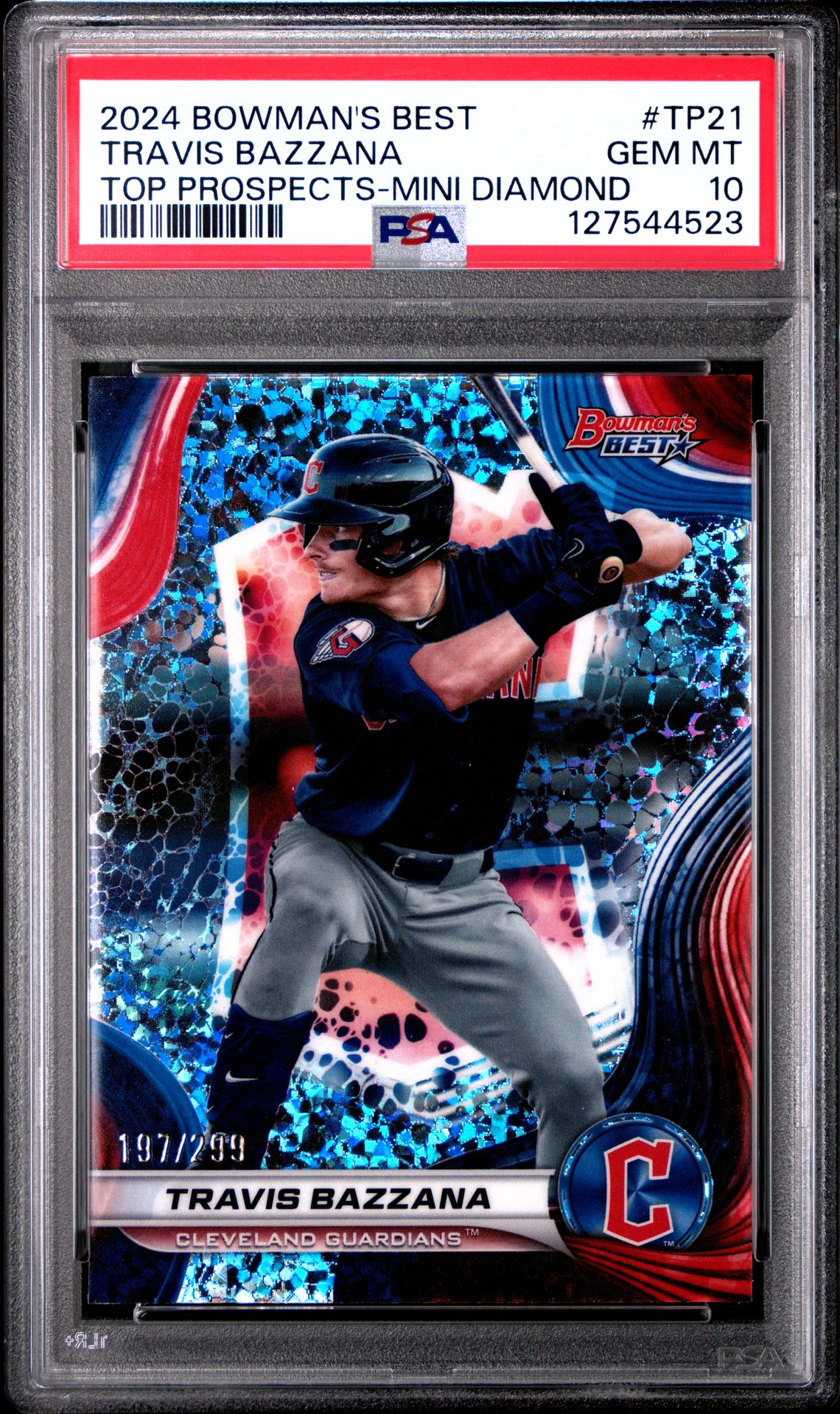 2024 Bowman's Best Top Prospects Travis Bazzana #Tp21 (Top Prospects-Mini Diamond) Gem Mt 10 front