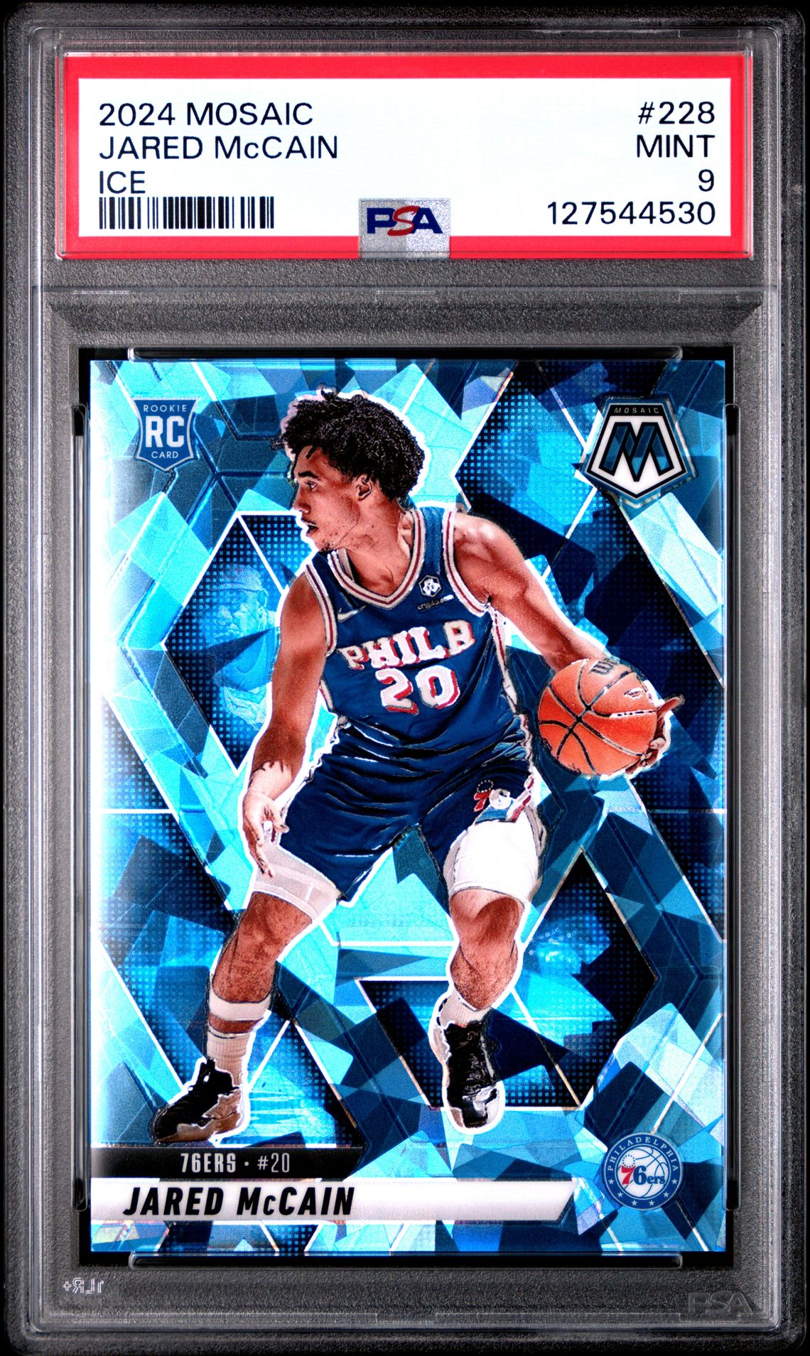 2024 Panini Mosaic Jared Mccain #228 (Ice) Mint 9 front