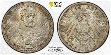 1908 2 Mk Jena University J-160 MS66