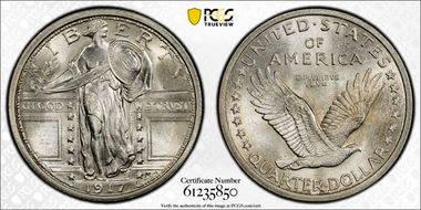 1917 25C Type 1 MS65FH