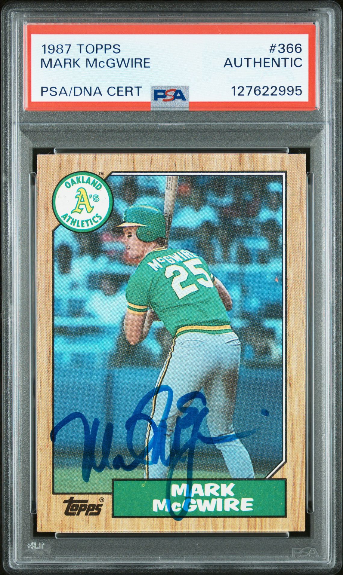 1987 Topps Mark Mcgwire #366 N0: Authentic front