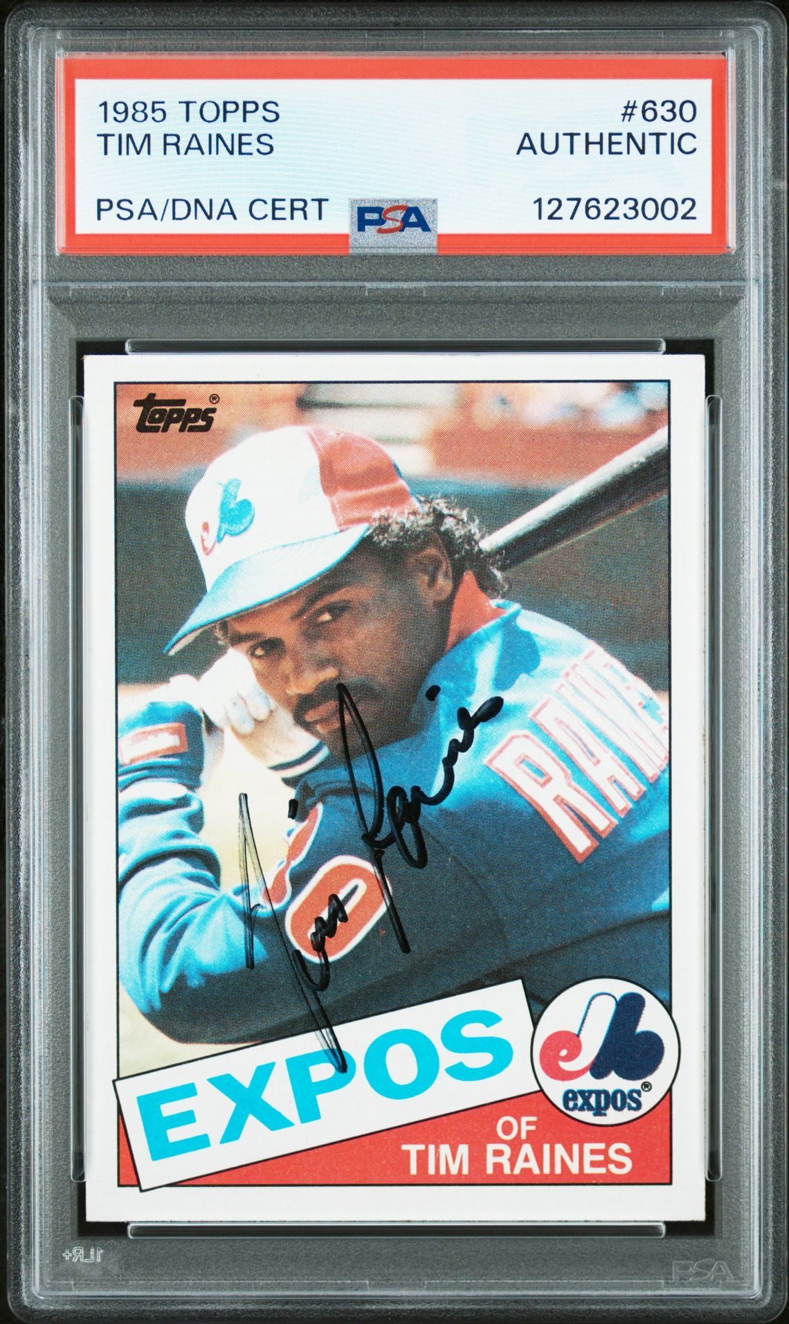1985 Topps Tim Raines #630 N0: Authentic front