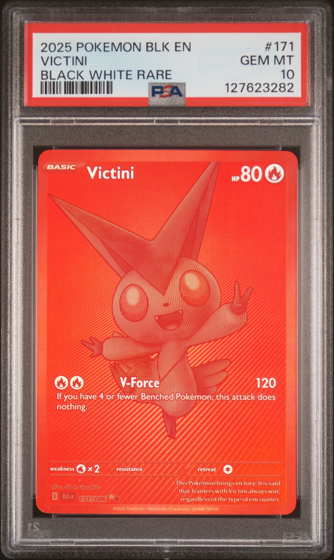 2025 Pokemon Blk En-Black Bolt Victini #171 (Black White Rare) Gem Mt 10 front