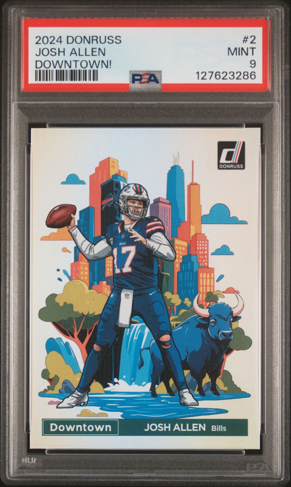 2024 Panini Donruss Downtown! Josh Allen #2 (Downtown!) Mint 9 front