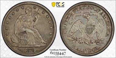1873 50C No Arrows, Closed 3 VF35