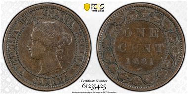 1881-H 1C Doubled Die Obv VF20BN