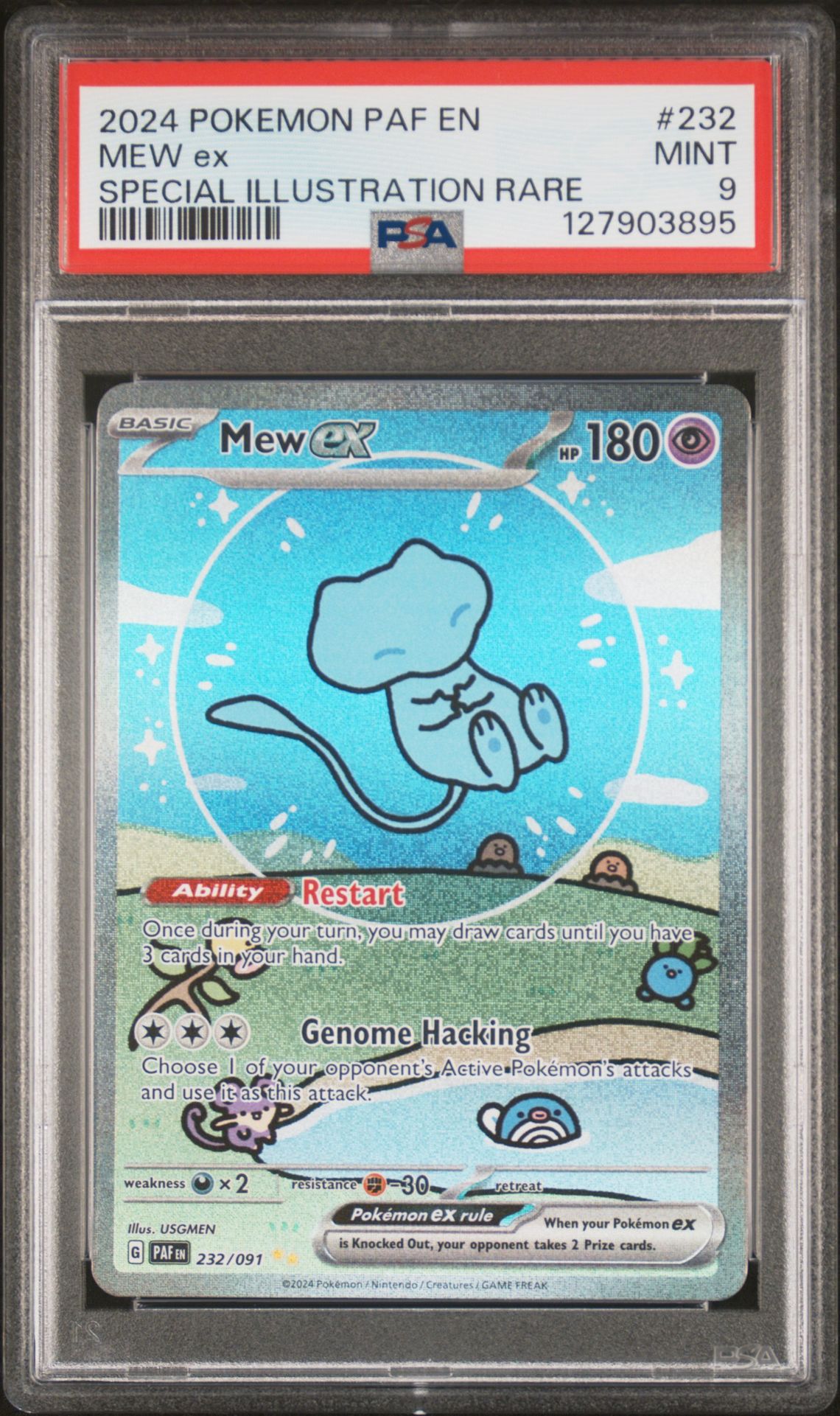 2024 Pokemon Paf En-Paldean Fates Mew Ex #232 (Special Illustration Rare) Mint 9 front