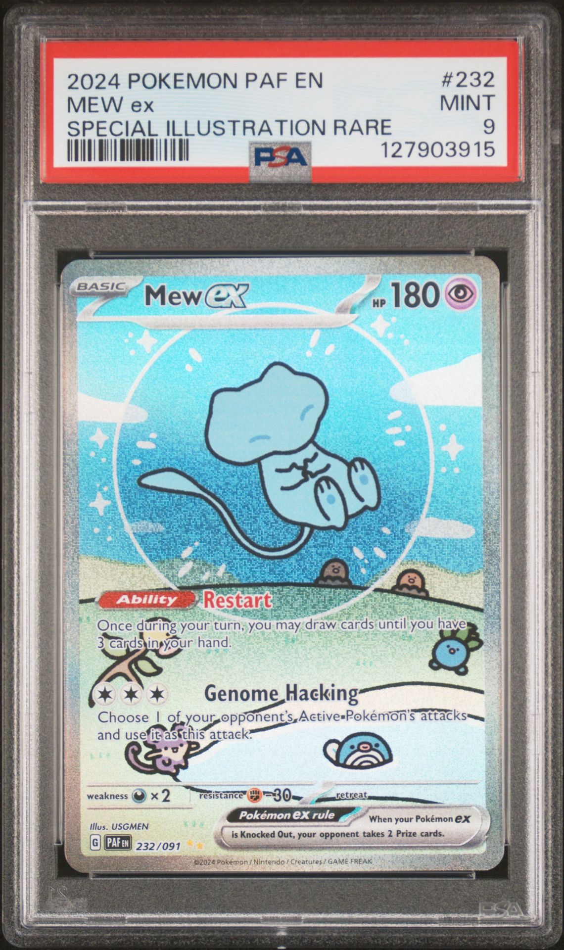 2024 Pokemon Paf En-Paldean Fates Mew Ex #232 (Special Illustration Rare) Mint 9 front