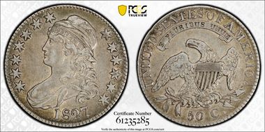 1827 50C Square Base 2 XF40