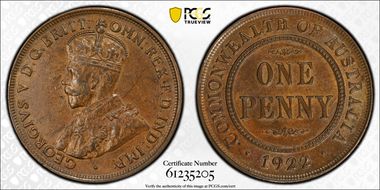 1922 (p) 1D Indian Obverse MS62BN