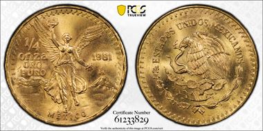 1981-Mo 1/4 oz Libertad Au MS67