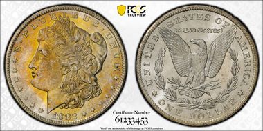 1882-CC $1 VAM 2A, Clashed Die MS64