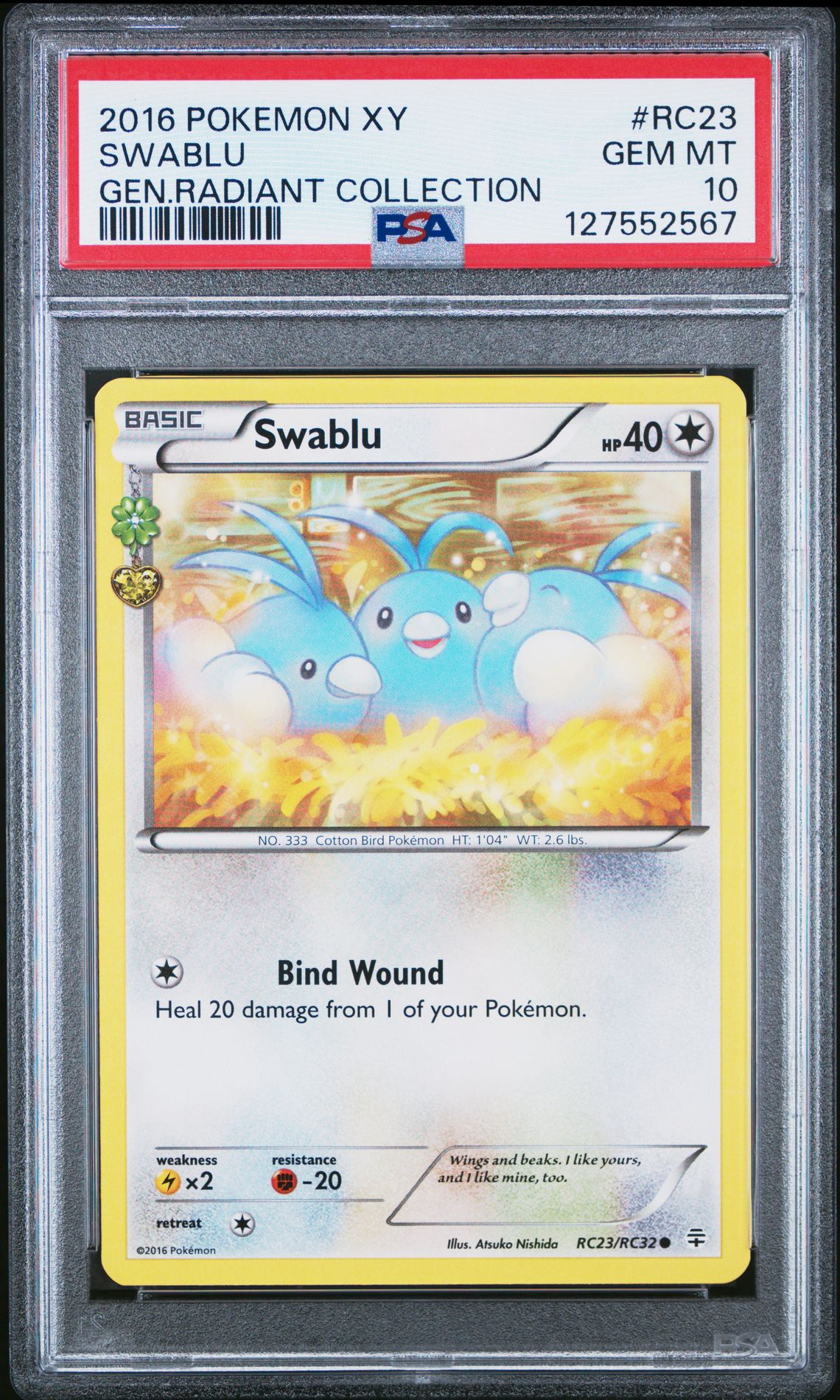 2016 Pokemon #RC23 Swablu front