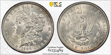 1888 $1 VAM 11, Doubled Ear MS62