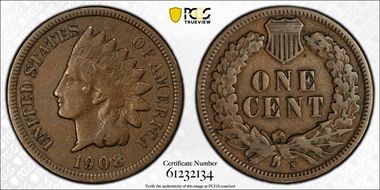 1908-S 1C VF20BN