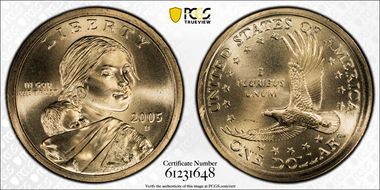 2005-D SAC$1 Satin Finish SP66