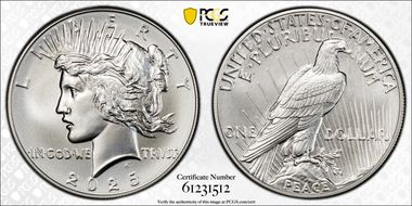 2025 $1 Peace Dollar MS70