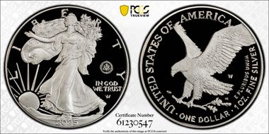 2025-W $1 Silver Eagle w/ U.S. Army Privy 250th Anniversary PR70DCAM