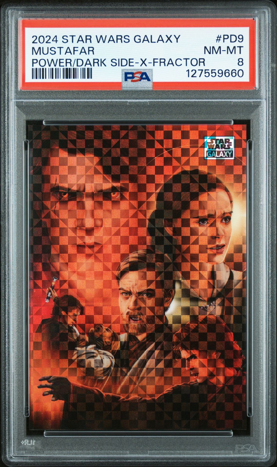 2024 Star Wars TOPPS CHROME STAR WARS GALAXY POWER OF THE DARK SIDE Xfractor #PD9 Mustafar front