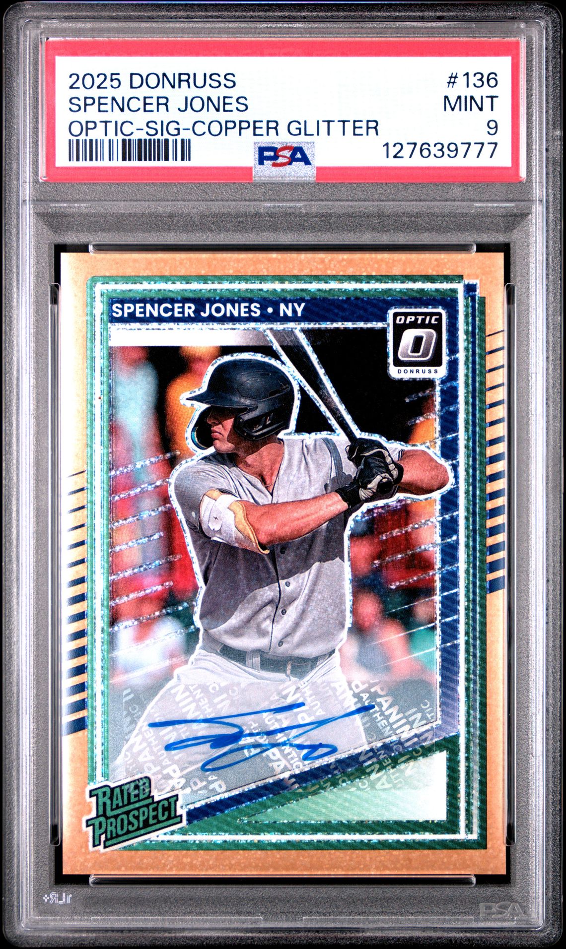 2025 Panini PANINI DONRUSS OPTIC-SIG-COPPER GLITTER #136 Spencer Jones front