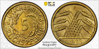 1925-F 5 Rcpfg Large 5 J-316 MS65