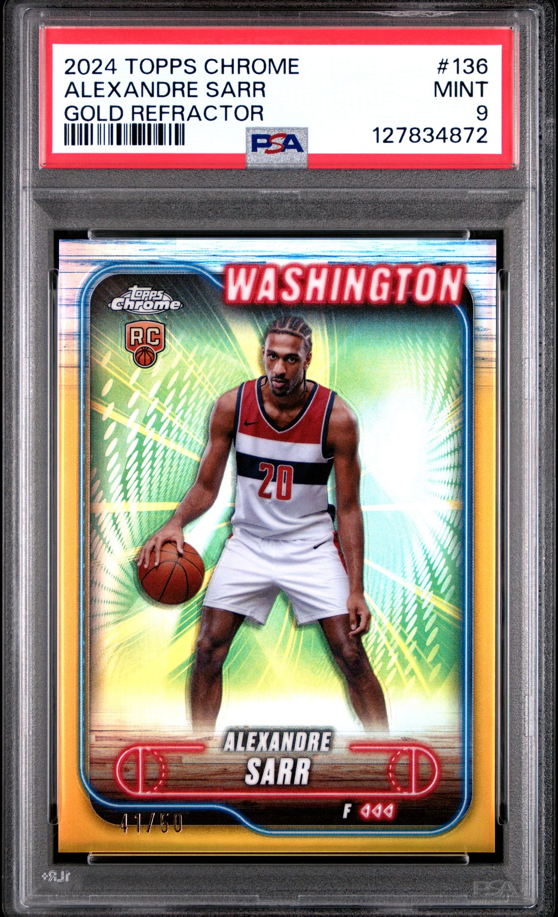 2024 Topps Chrome TOPPS CHROME GOLD REFRACTOR #136 Alexandre Sarr front