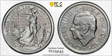 2025 £2 Britannia Ag S.S. Tilawa Privy MS68