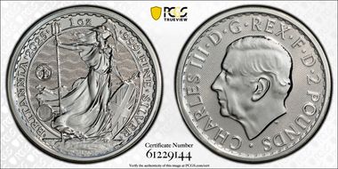 2025 £2 Britannia Ag S.S. Tilawa Privy MS67