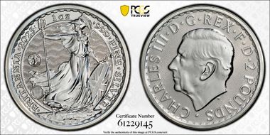 2025 £2 Britannia Ag S.S. Tilawa Privy MS67
