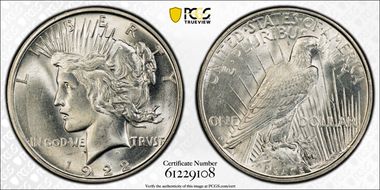 1922-D $1 VAM-14A, Retained Die Break MS64