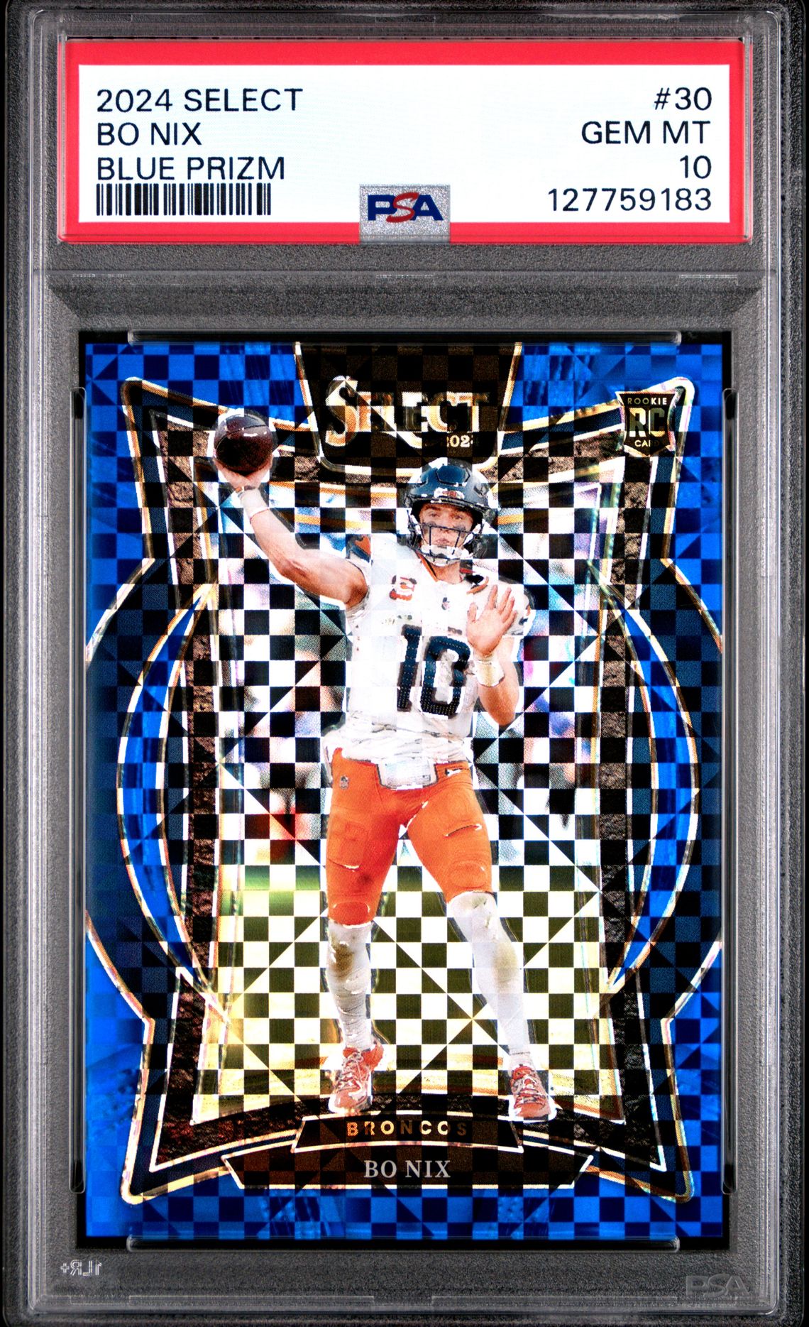 2024 Panini Select BLUE PRIZM #30 Bo Nix front