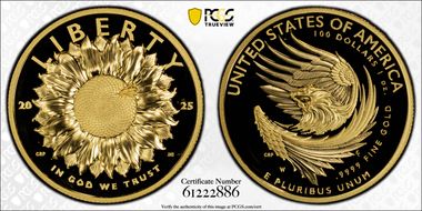 2025-W $100 American Liberty High Relief .9999 Fine First Strike PR70DCAM